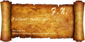 Felber Noémi névjegykártya
